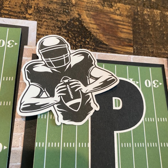 Handmade Football Themed Happy Birthday Banner with Rustic Flare - Picture 6 of 8